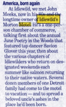 Mortons Motel - Jul 2002 Article On John Meeks (newer photo)